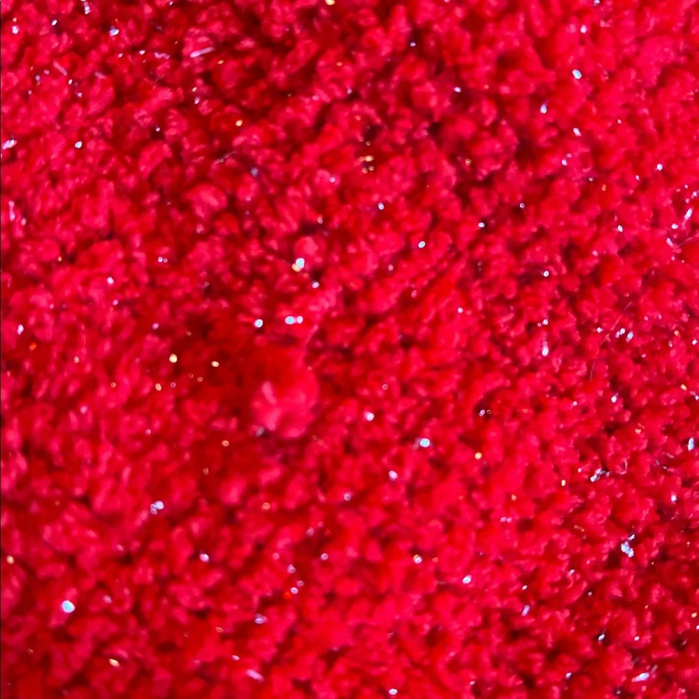 Red chenille with silver sparkles throw blanket 50”X 62” holiday decor christmas